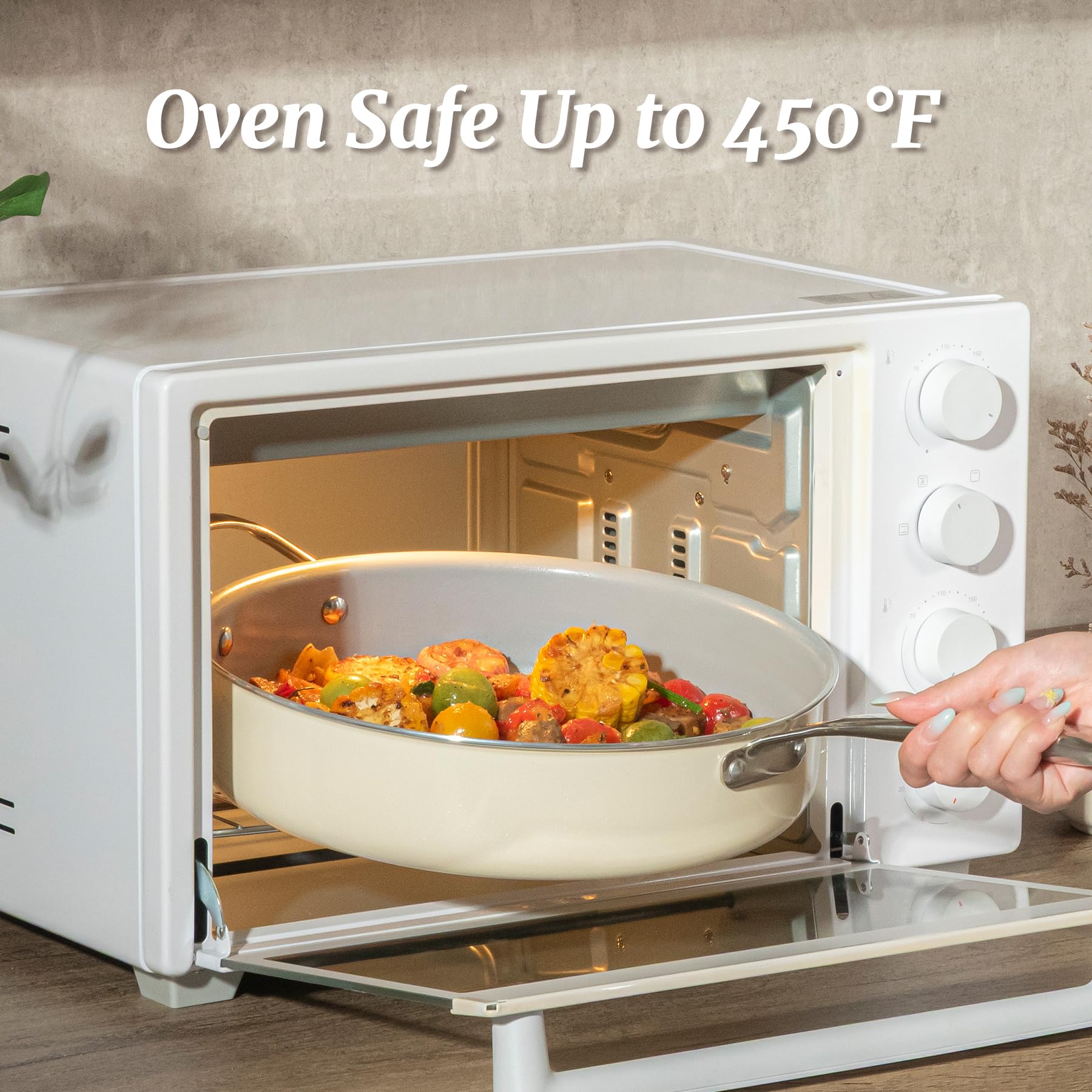 Coicur see through glass lid lets you monitor progress without lifting the pan.