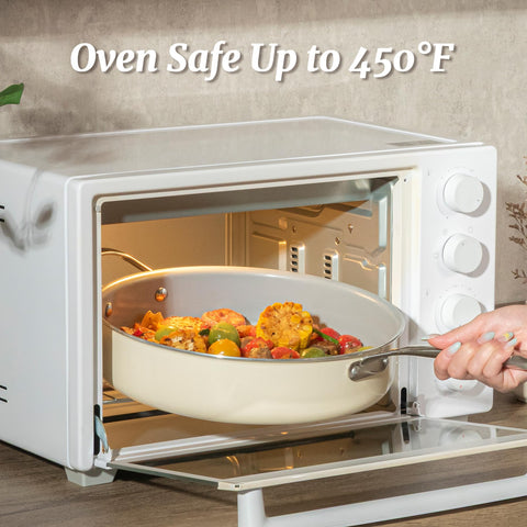 Coicur see through glass lid lets you monitor progress without lifting the pan.