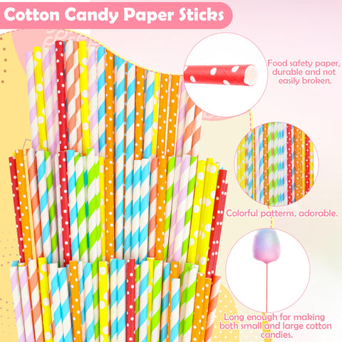 Coitak sticks measure 13.78 inches for cotton candy cones.
