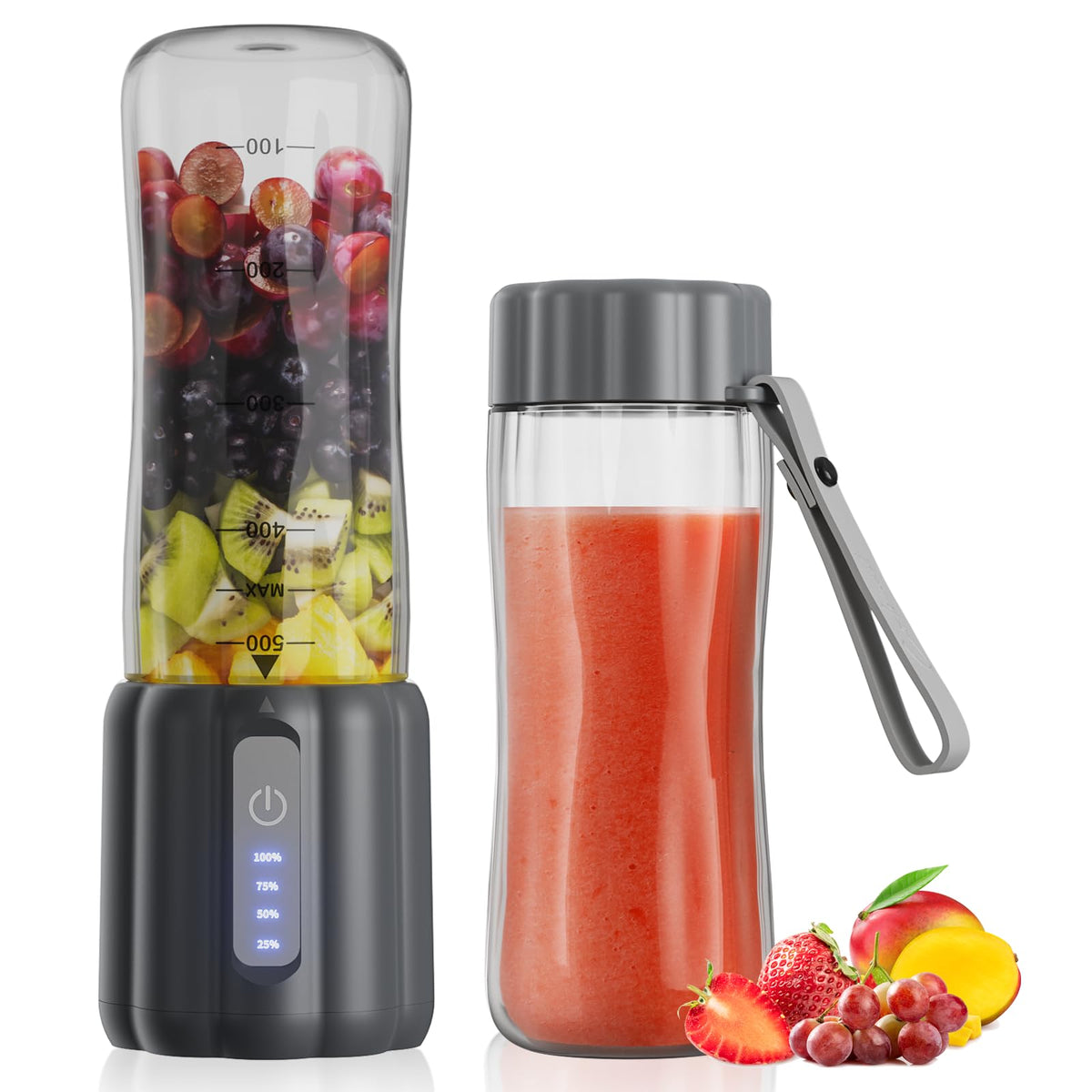 COKUNST 17oz portable blender bottle ready for on-the-go smoothies.