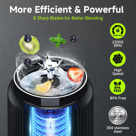 COKUNST blender LED display shows battery and countdown for easy use