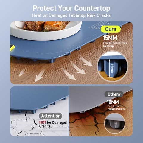 COLDFILL Food Warming Mat with nano-coating cleans easily after cooking