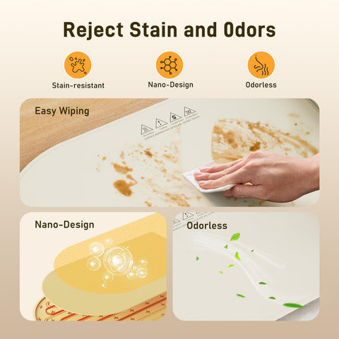COLDFILL silicone surface cleans easily and resists spills and stains