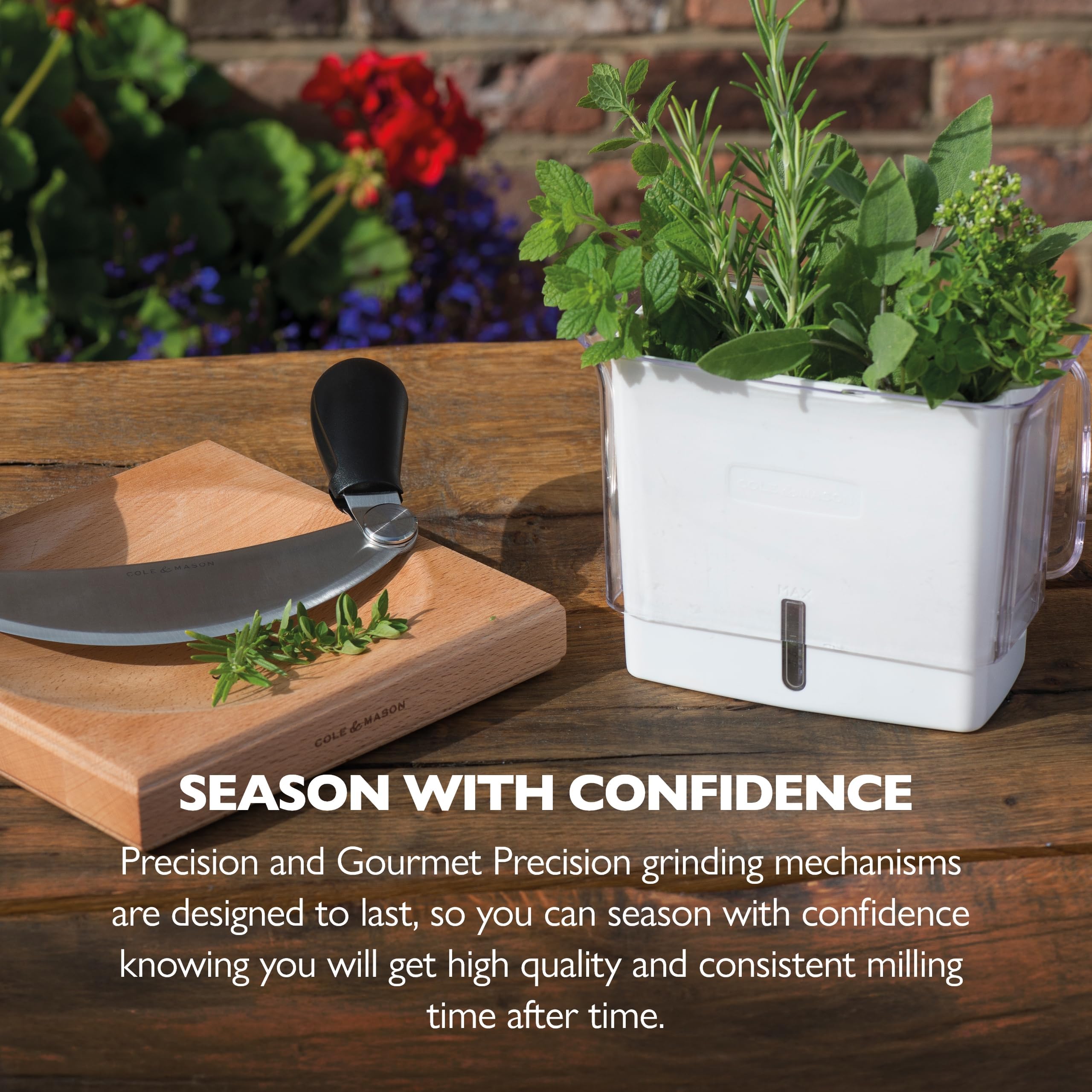 Cole and Mason Fresh Herb Keeper fits neatly in refrigerator shelves