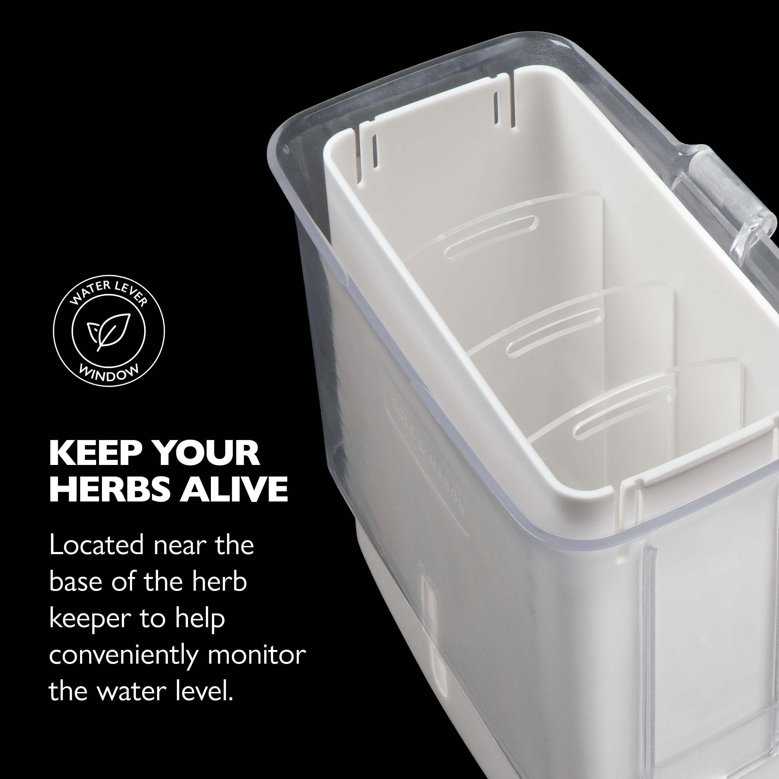 Cole and Mason Fresh Herb Keeper vented container for crisper herbs