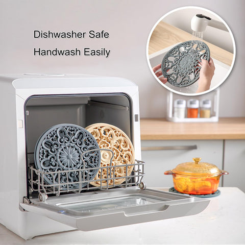 Colinda easy wash silicone trivet 3pc cleans quickly after use