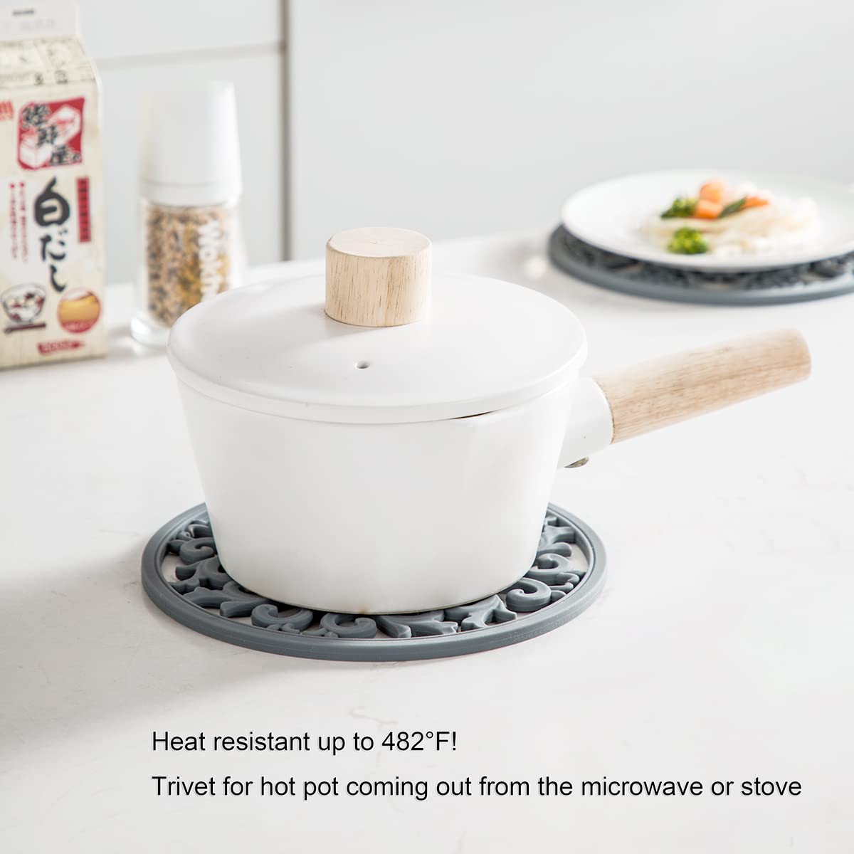 Colinda extra thick silicone trivet navy 3-pack offers stable surface