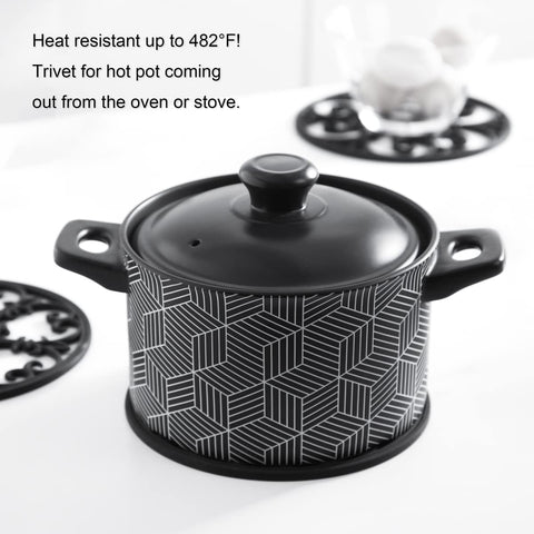 Colinda beige silicone trivet with non-slip design keeps hot dishes in place