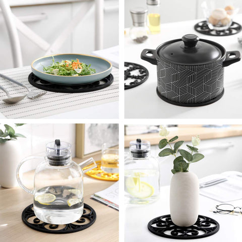 Colinda teapot holder doubles as a safe dish mat for hot teapots