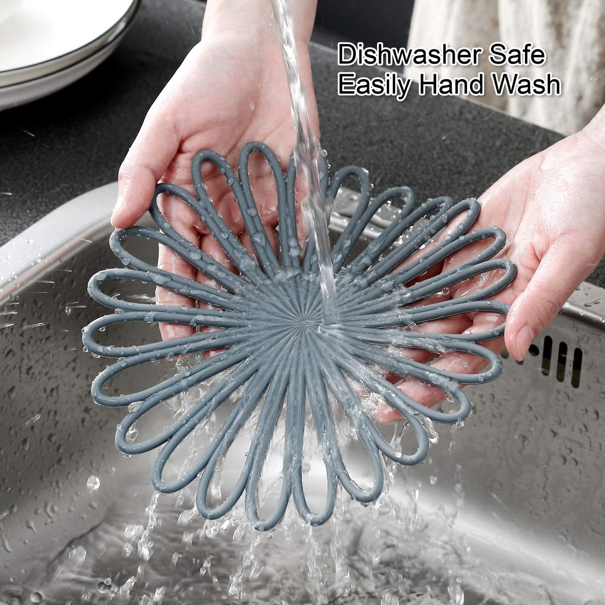 Colinda thick, durable trivets shield countertops from heat and scratches.