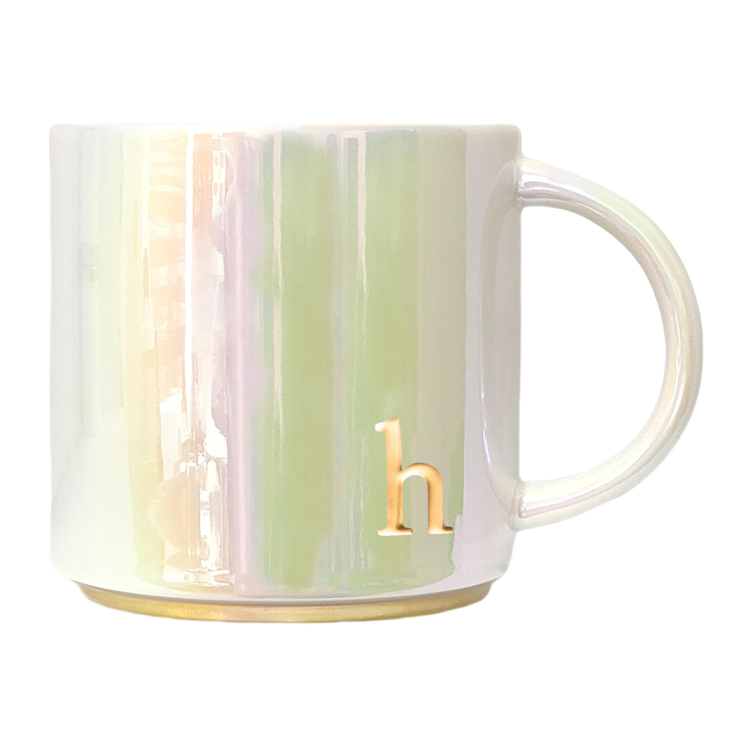 COLLECTIVE HOME ceramic mug with iridescent finish adds color to morning coffee