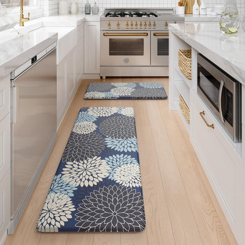 Collive boho floral pattern mat enhances farmhouse kitchen aesthetics and comfort.
