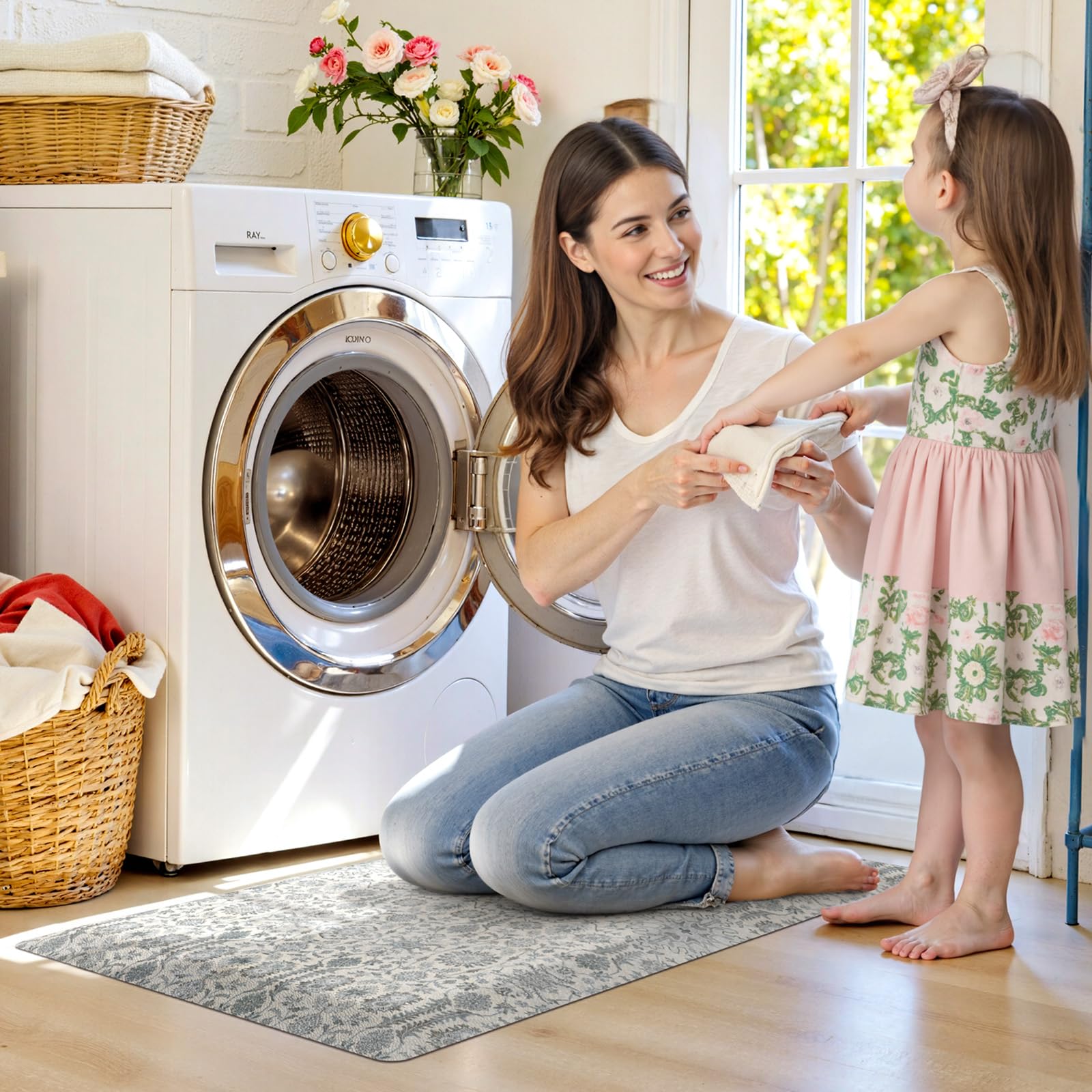 Collive kitchen mat easy-clean surface for quick maintenance.