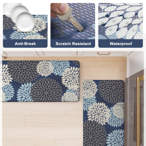 Collive wide 17x47 inch mat provides generous standing area near sink.