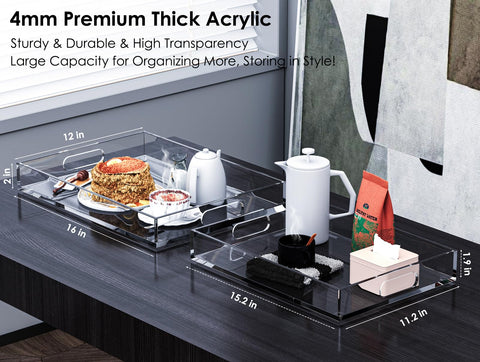 Collwait clear acrylic tray 16x12 for elegant food presentation.