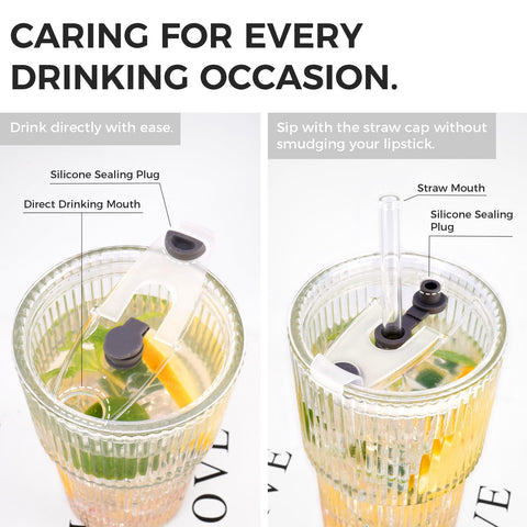 Colnic leak-proof 2-in-1 lid offers sip-through or straw option.