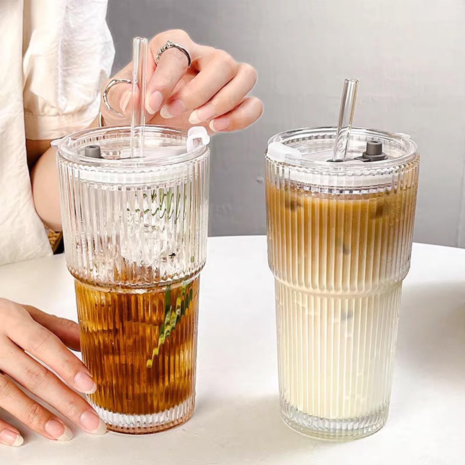 Colnic glass cups suited for coffee, juice, tea, cocktails.