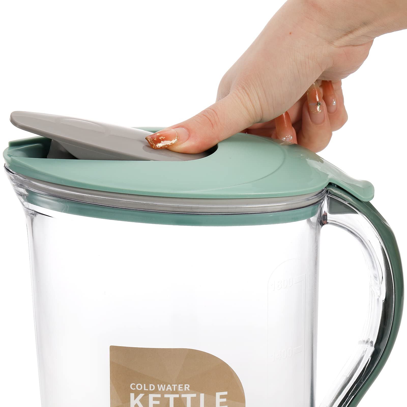 Coloch 2-quart pitcher shows clear scale line for measurements.
