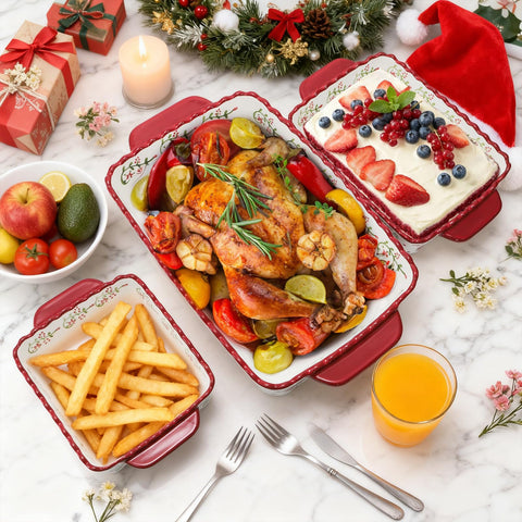 Coloch dishwasher-safe bakeware for easy cleanup after family meals.