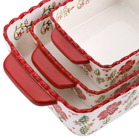 Coloch rectangle small dish with two handles makes transporting hot meals easy.