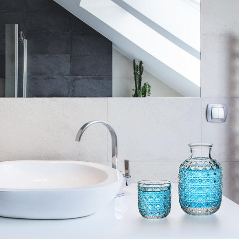 Coloch carafe doubles as a small vase for decorative touch