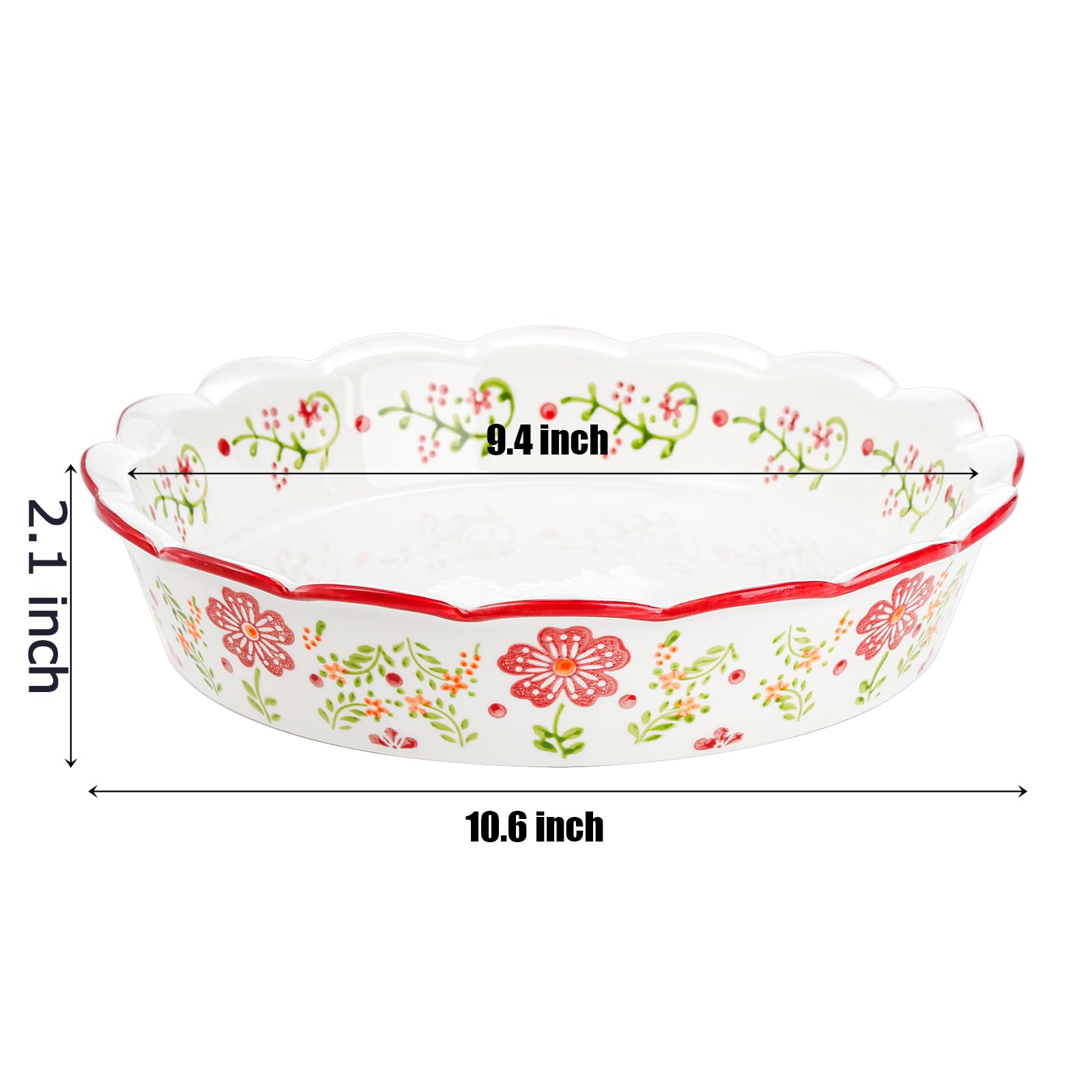 Coloch pie plate with fluted rim for elegant presentation.