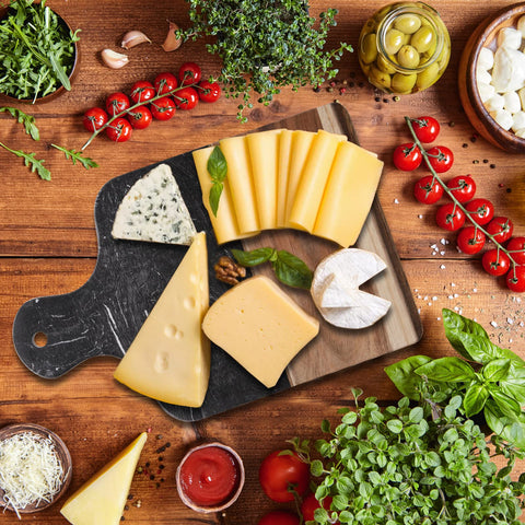 Coloch marble surface helps keep food cool during serving and presentation