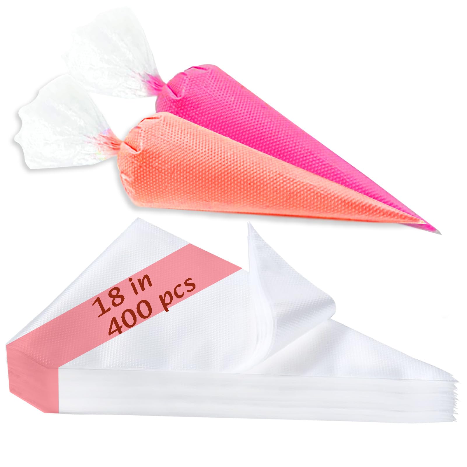 COLOGO 18-inch piping bags ready for cake decorating with large capacity.