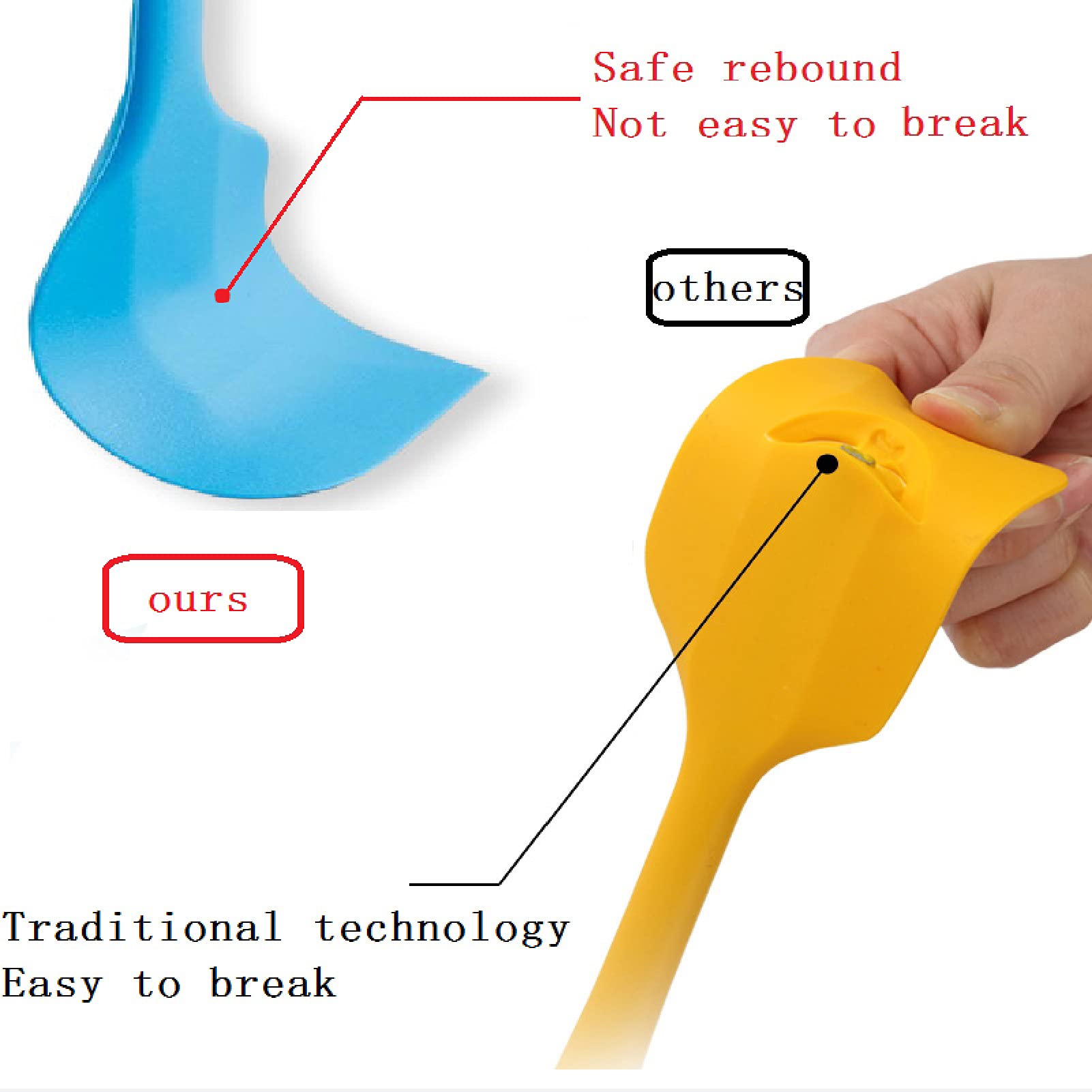COLOGO seamless spatula minimizes residue for quick cleaning after cooking.