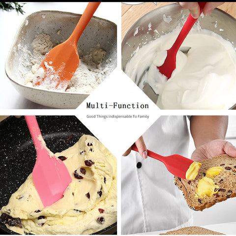 COLOGO silicone spatula with steel-core for extra strength during dough mixing.