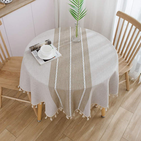 ColorBird heavyweight cotton linen tablecloth adds durability and premium feel.
