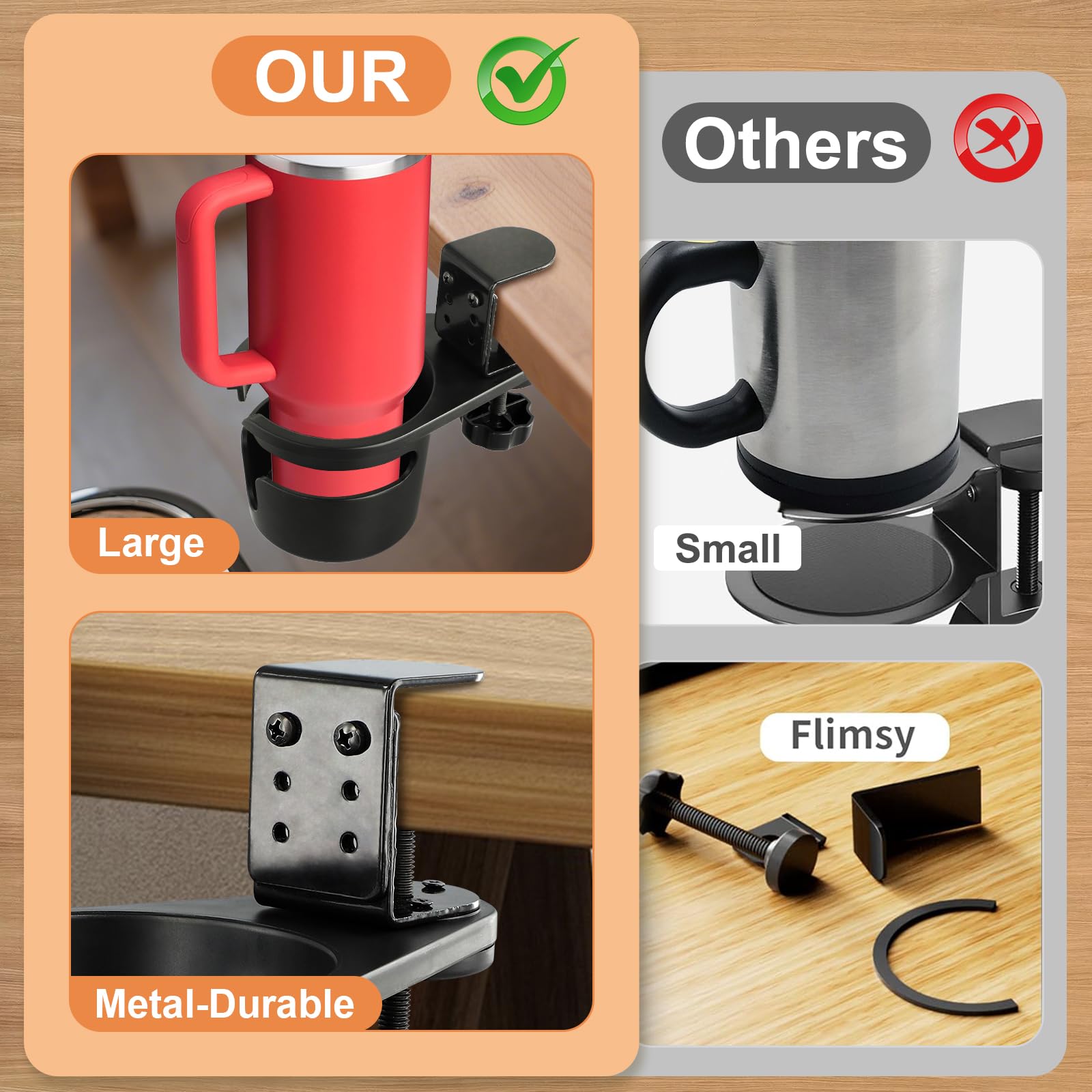 ColorMood cup holder fits cups under 3.62 inches in diameter