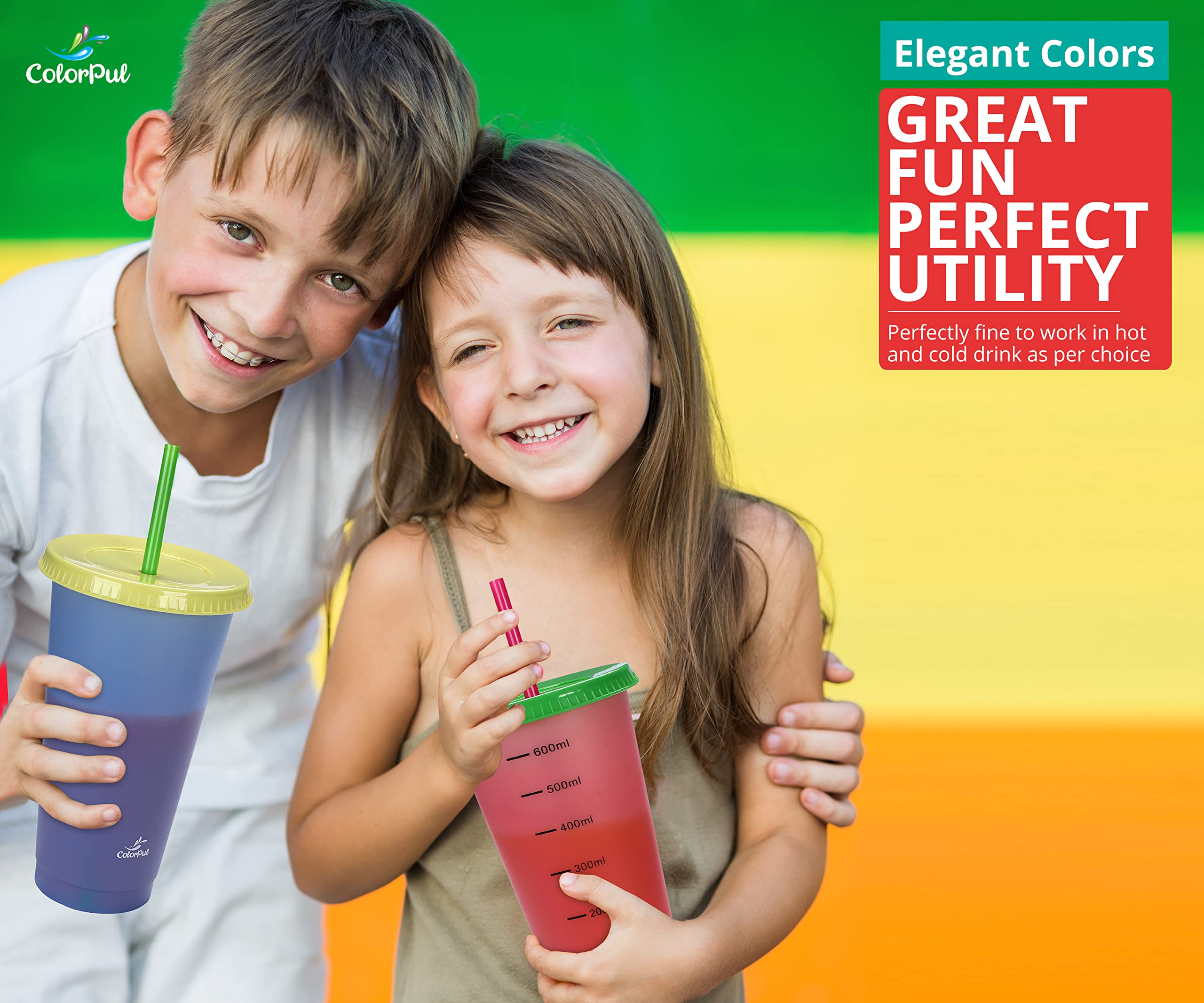 COLORPUL BPA-free cups are kid-friendly and safe for daily use.