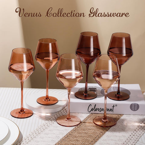 Colorsavant brown amber wine glass espresso variant 2 suitable for white and rosé