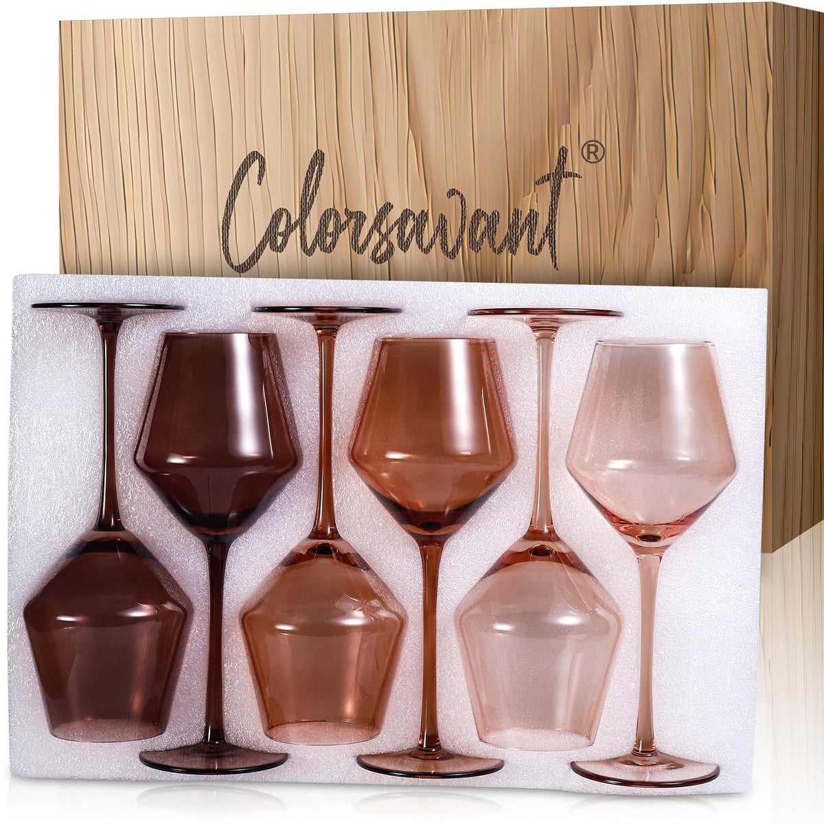 Colorsavant brown amber wine glass ochre variant 1 for elegant dinners