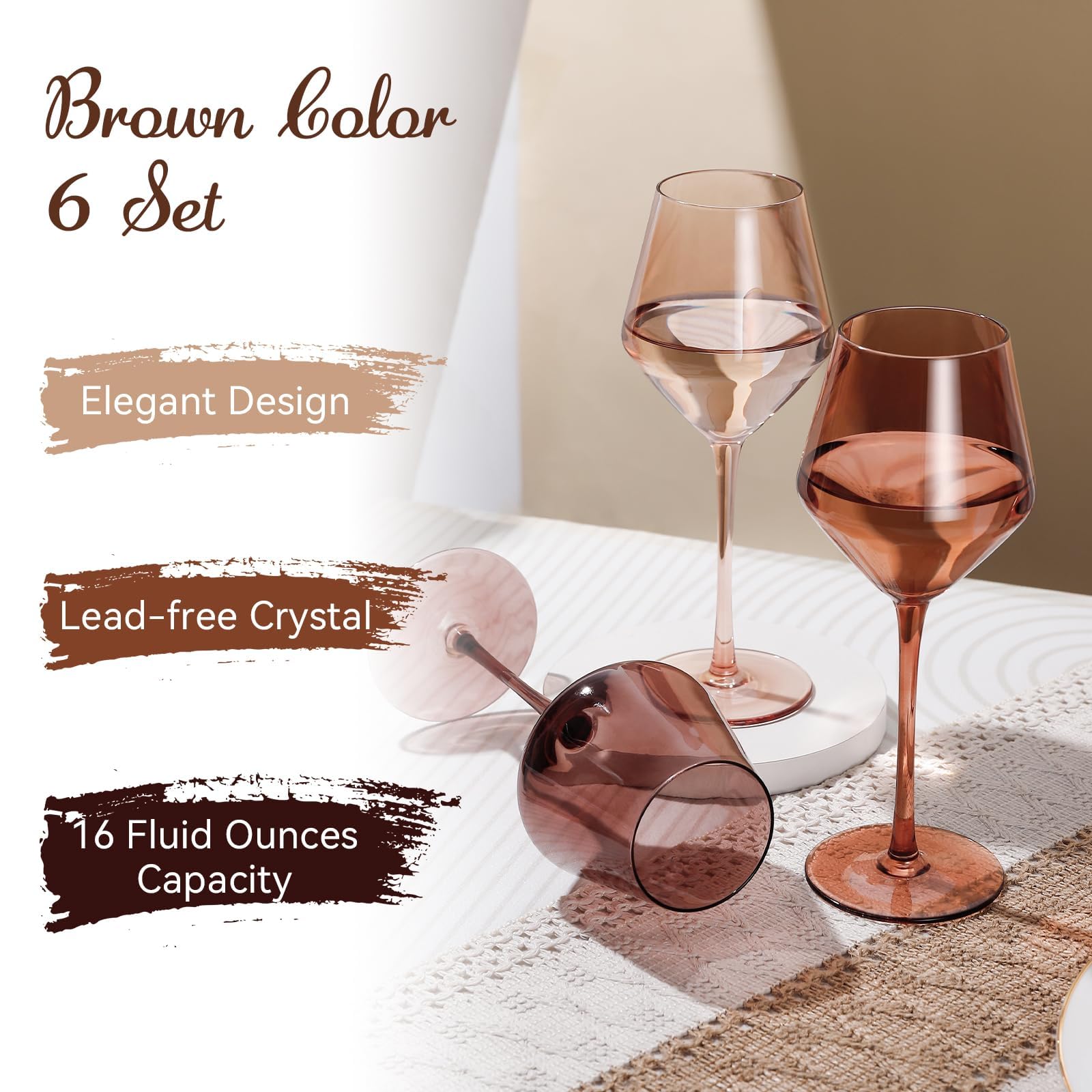 Colorsavant brown amber wine glass ochre variant 2 for easy color coding at gatherings