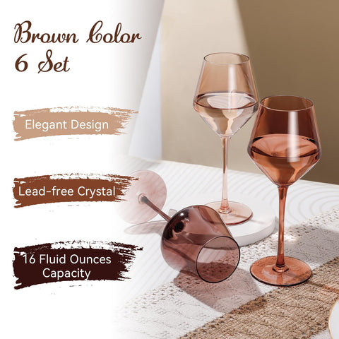 Colorsavant brown amber wine glass ochre variant 2 for easy color coding at gatherings