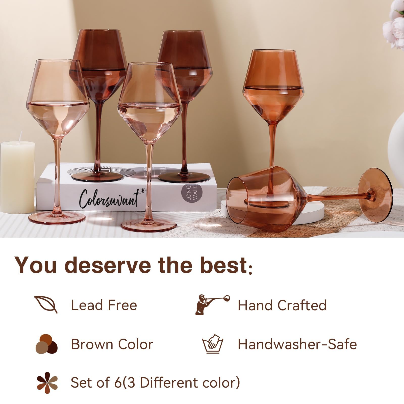 Colorsavant brown amber wine glass umber variant 1 keeps wine cool during service
