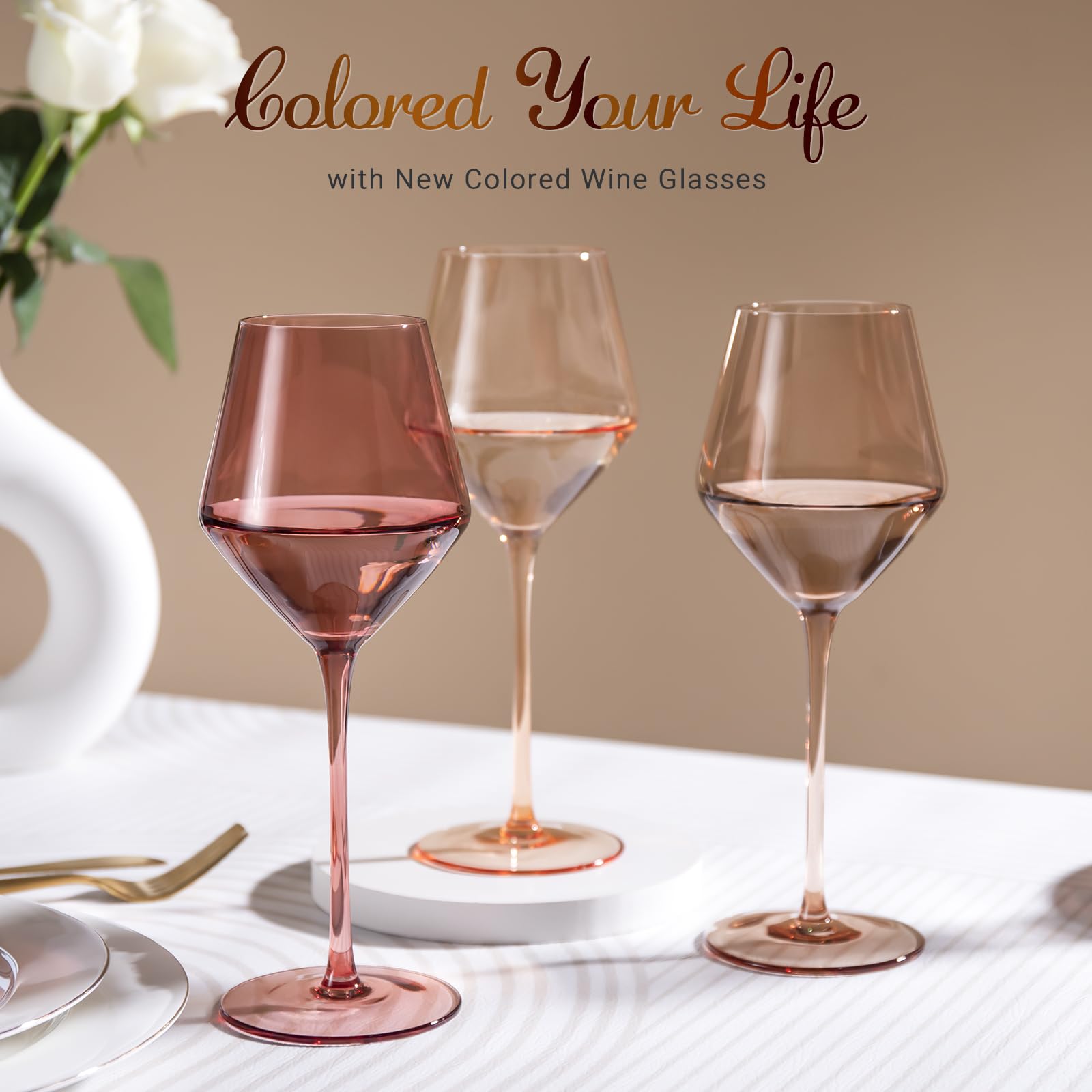 Colorsavant long-stem glass helps keep drinks cooler longer.