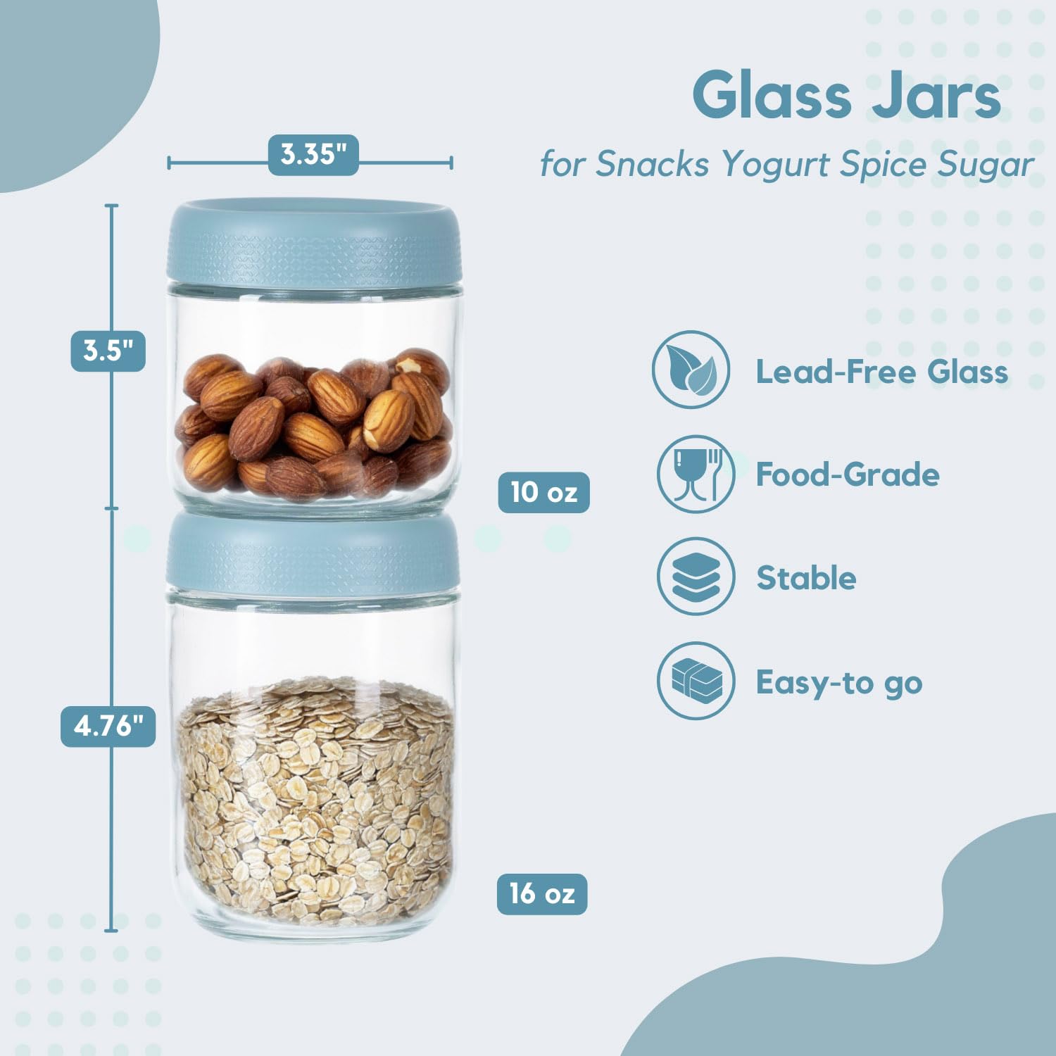 ColoVie BPA-free meal prep jars support reusable, safe storage