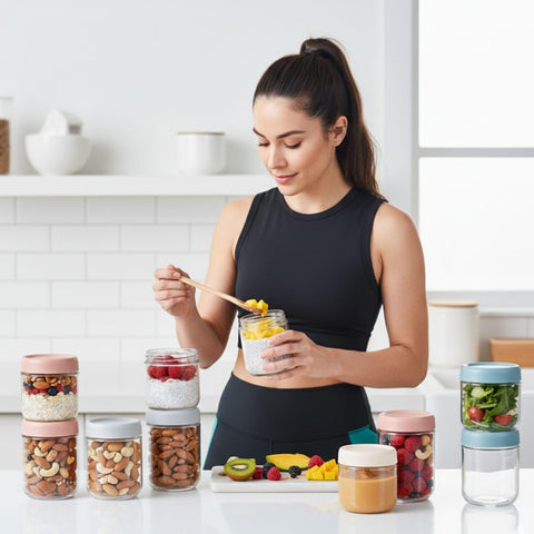 ColoVie dishwasher-safe glass jars offer easy cleaning after meals