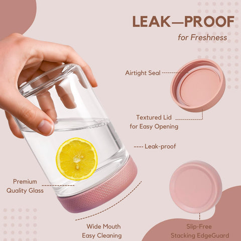 ColoVie wide-mouth glass jar for easy scooping and quick cleaning