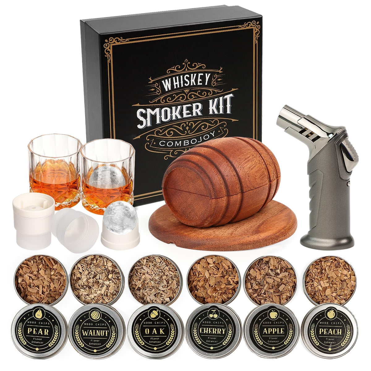 ComboJoy whiskey-smoker-kit-torch boosts cocktail flavor with smoke aroma.