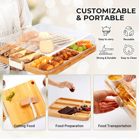 Combler bamboo cheese board with buckle keeps your cheese display durable and eco-friendly.