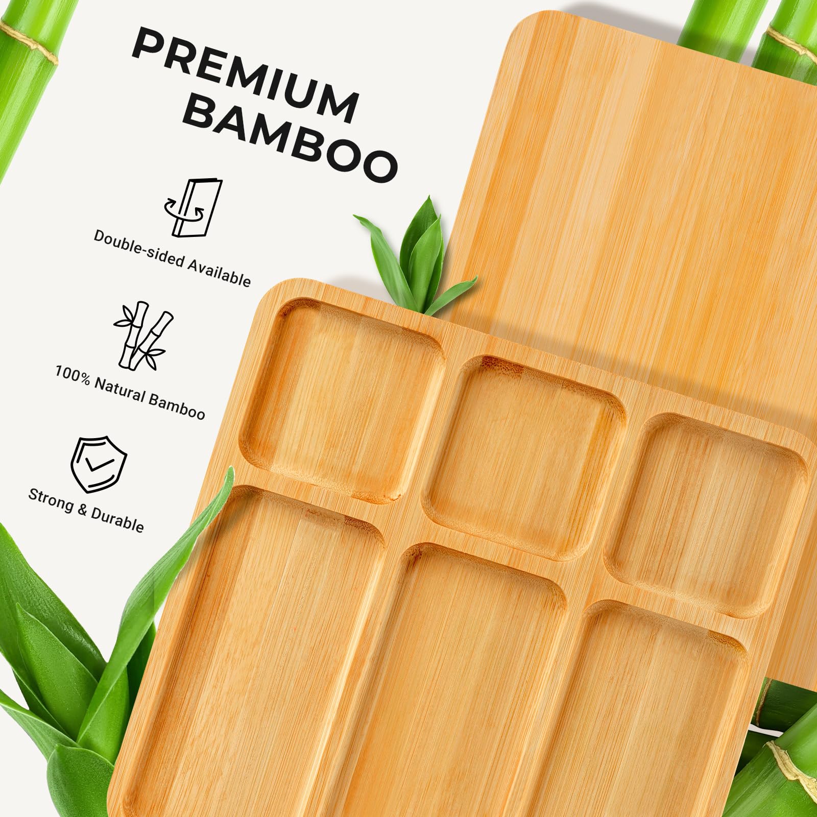 Combler charcuterie board with six compartments offers organized, customizable tasting options.