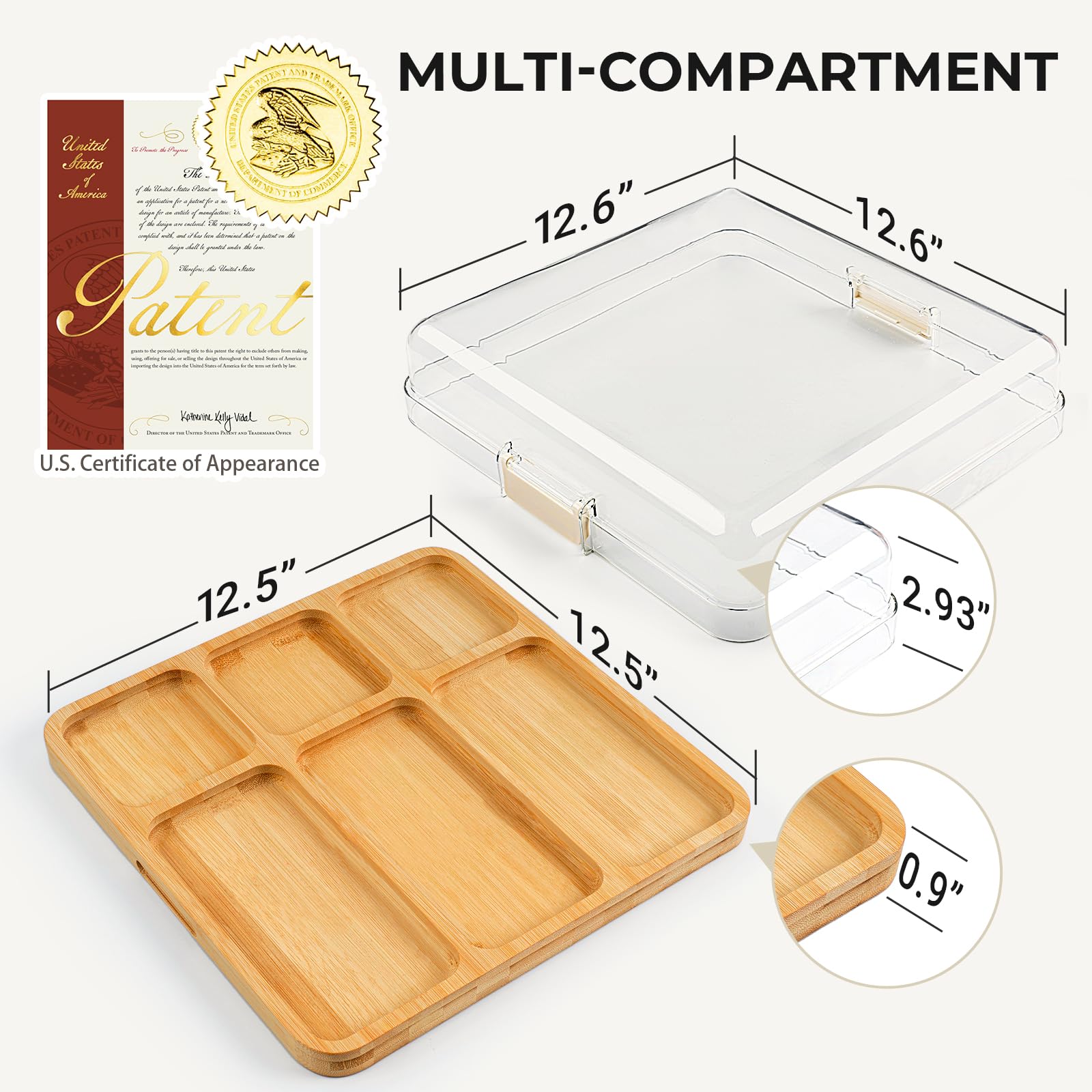 Combler lid buckle locking system secures transport and prevents spills.