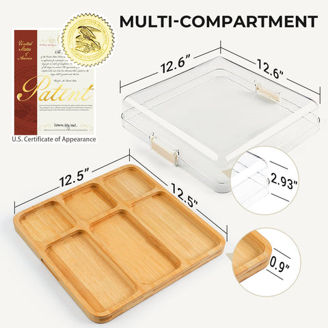 Combler lid buckle locking system secures transport and prevents spills.