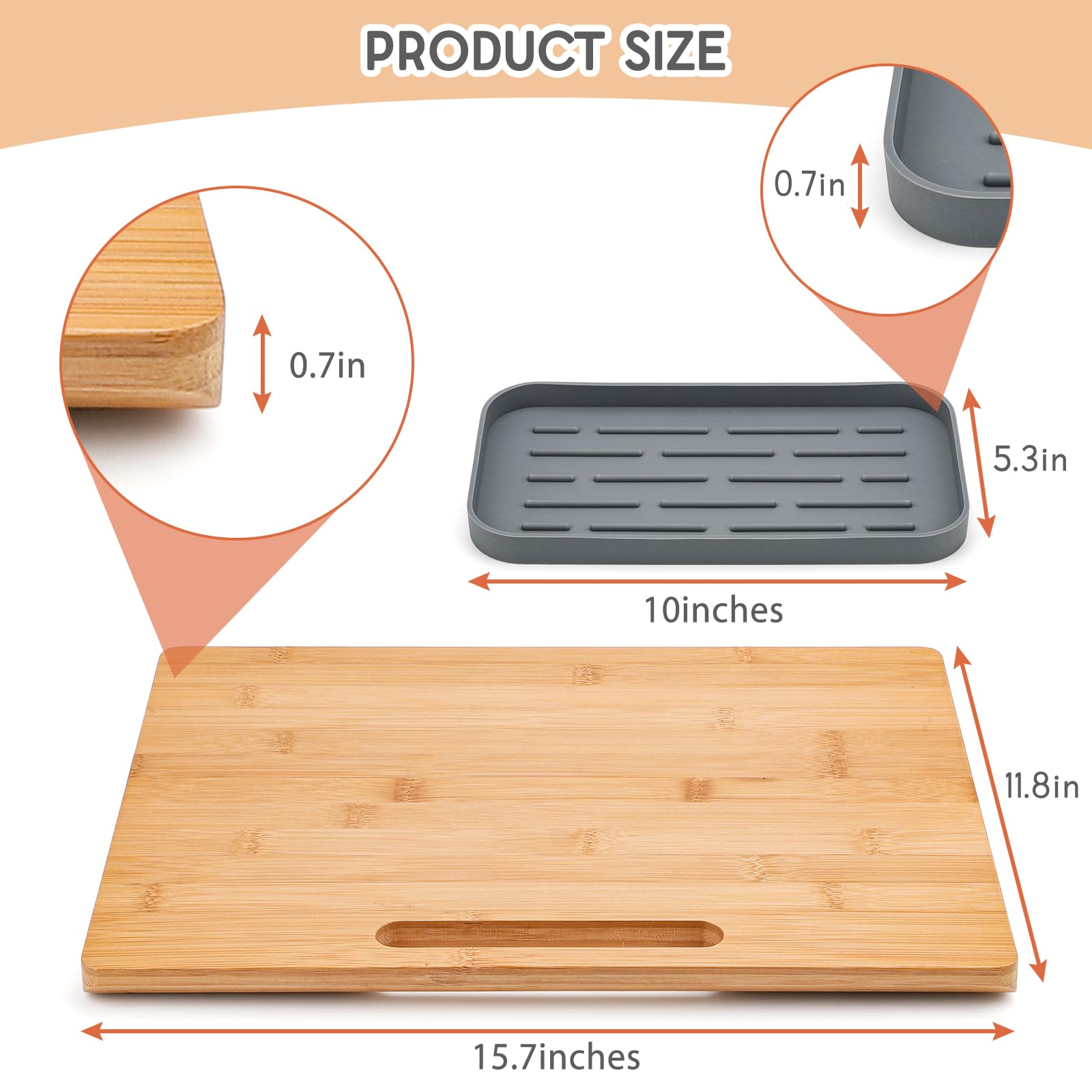 Comesix large bamboo organizer tray to maximize counter space and declutter