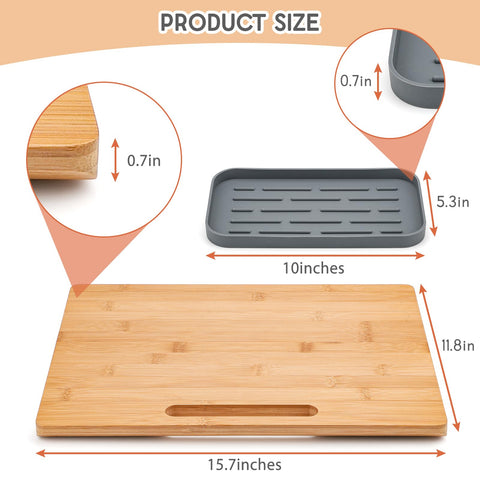 Comesix large bamboo organizer tray to maximize counter space and declutter