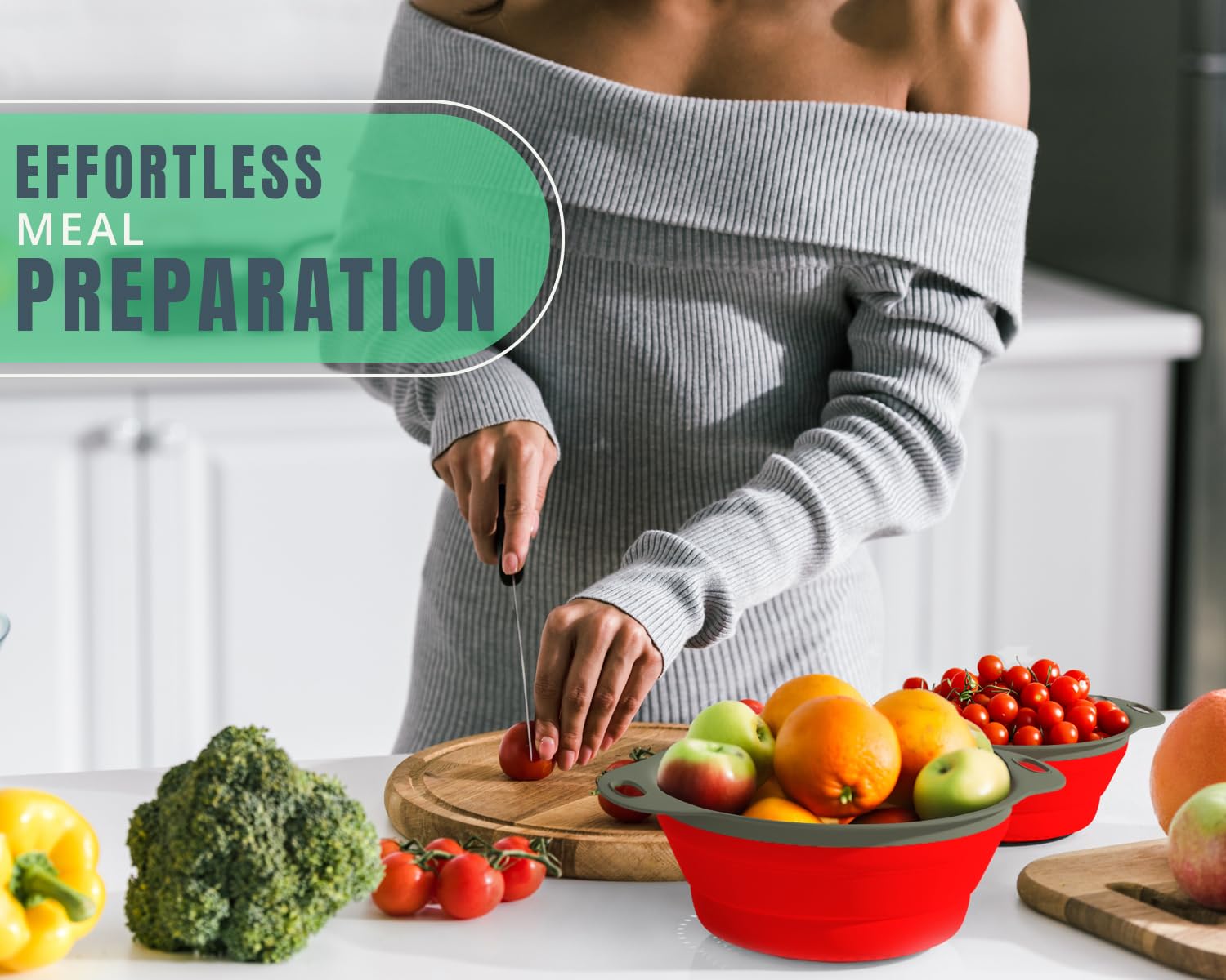 Comfify camping-friendly kitchen strainer framed for portable trips and dorm rooms